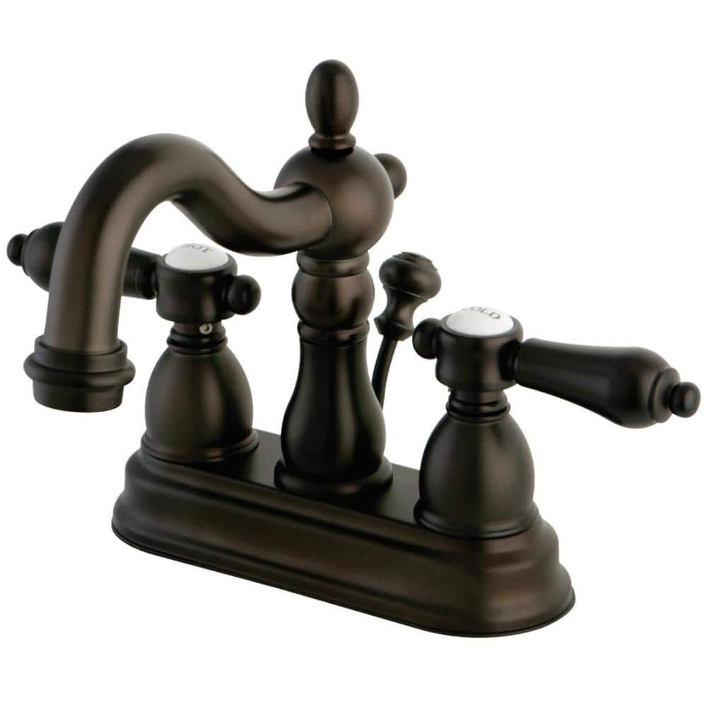 Kingston Brass Traditional 4 in. Centerset 2-Handle Bathroom Faucet in Oil  Rubbed Bronze HKS1605BAL