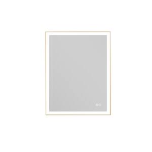 28 in. W x 36 in. H Rectangular Anodized Aluminum Framed LED Light Wall By Z-bars Bathroom Vanity Mirror in Gold