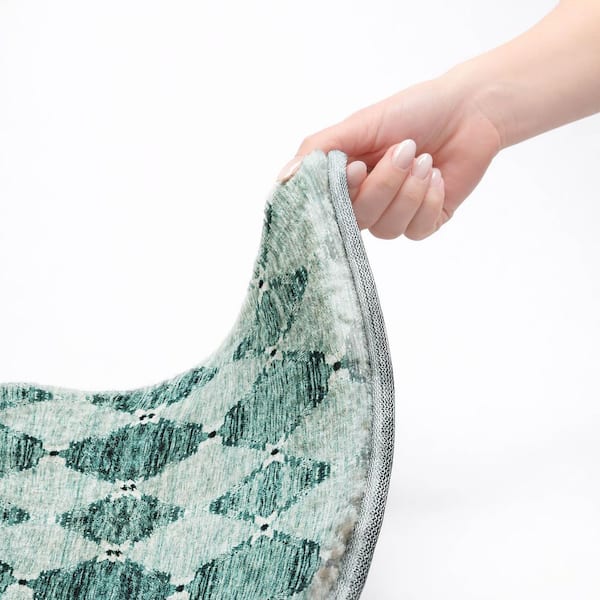 Dream Shag Premium Machine Washable Abstract ADS610 Teal 10 ft. x 14 ft. Area Rug