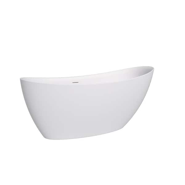 Unbranded 70 in. x 33 in. Soaking Bathtub with Center Drain in White