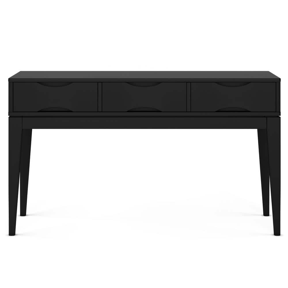 Harper Transitional Solid Hardwood Console with Storage in Black
