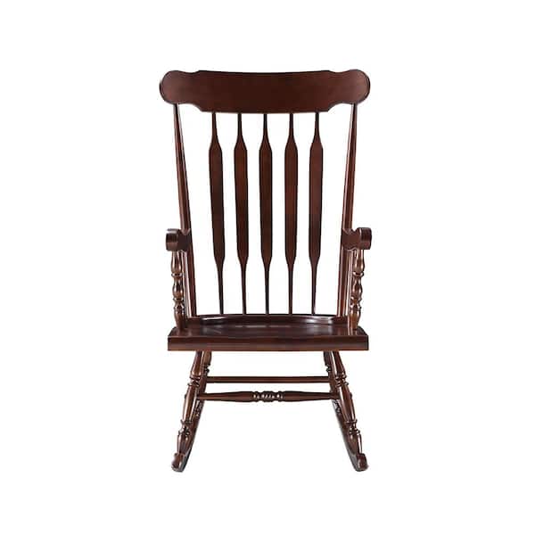 Acme Furniture Raina in Cappuccino Finish with Rubber Wood, PU, Foam, Plywood rocking chair
