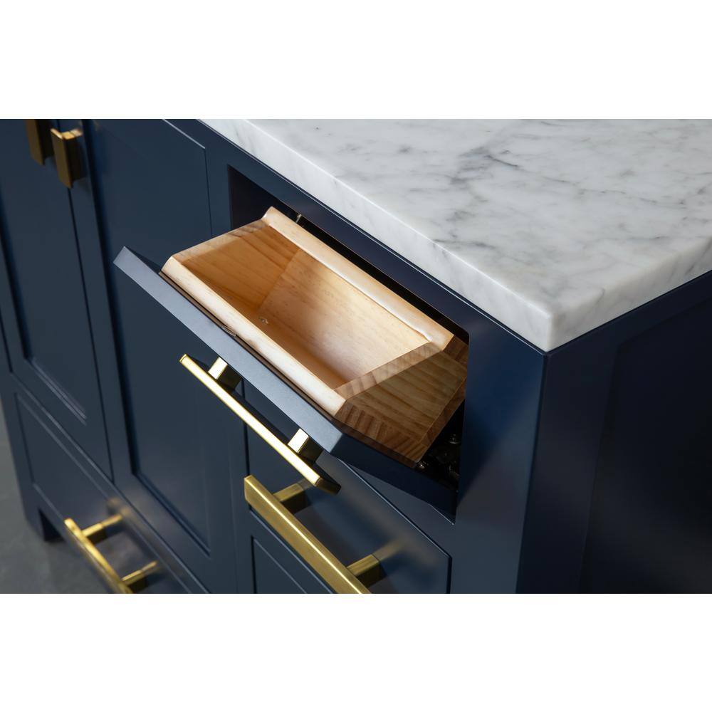 Madison Monarch Blue Single Bathroom Vanity with Marble Top