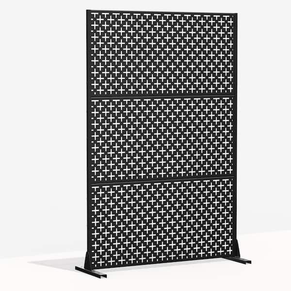 cadeninc 2.92 ft. x 6 ft. Metal Freestanding Privacy Screen in White