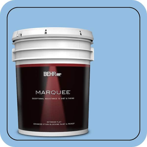 BEHR MARQUEE 5 gal. #P520-3 Toile Blue Flat Exterior Paint & Primer