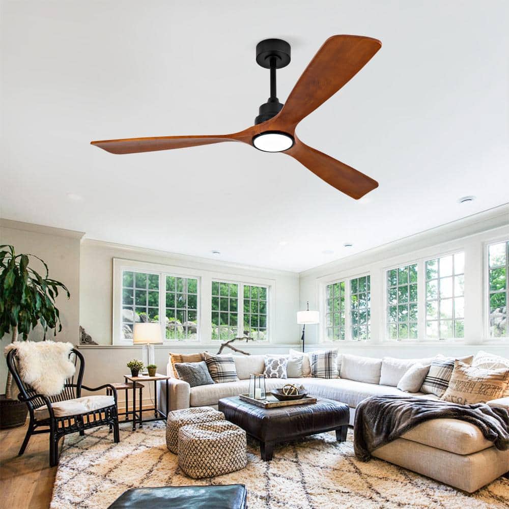"60"" Ceiling Fan with 18W Led Light 3 Solid Wood Blades Remote Control Reversible DC Motor For Home" price history on PriceWatchPro