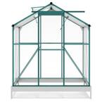 6.2 ft. W x 4.3 ft. D Green Walk-in Aluminum Polycarbonate Greenhouse with Sliding Door, 2 Windows and Base