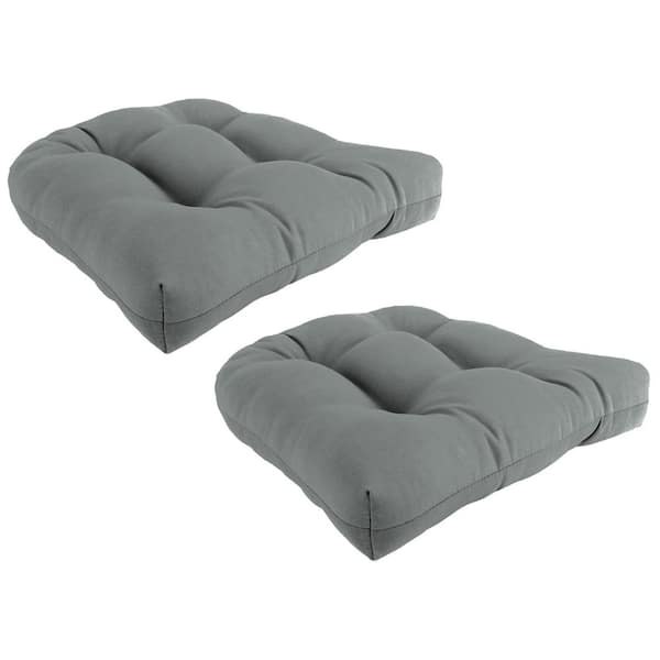 Jordan Manufacturing 18 in. W x 18 in. D x 4 in. T Square Outdoor Wicker Seat Cushion in Grey Solid (2-Pack)