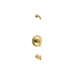 1-Handle Bath and Shower Valve Trim Kit in Vibrant Polished Brass Rite-Temp (Valve Not Included)