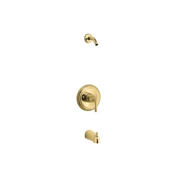 1-Handle Bath and Shower Valve Trim Kit in Vibrant Polished Brass Rite-Temp (Valve Not Included)