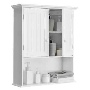 7.9 in.W Wall Mount Bathroom Cabinet Storage Organizer in White