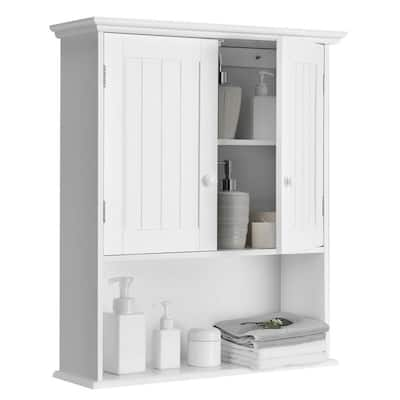 Glacier Bay Lancaster 21 in. W x 8 in. D x 26 in. H Surface-Mount Raised  panel Bathroom Storage Wall Cabinet in White LAOJ25-WH - The Home Depot