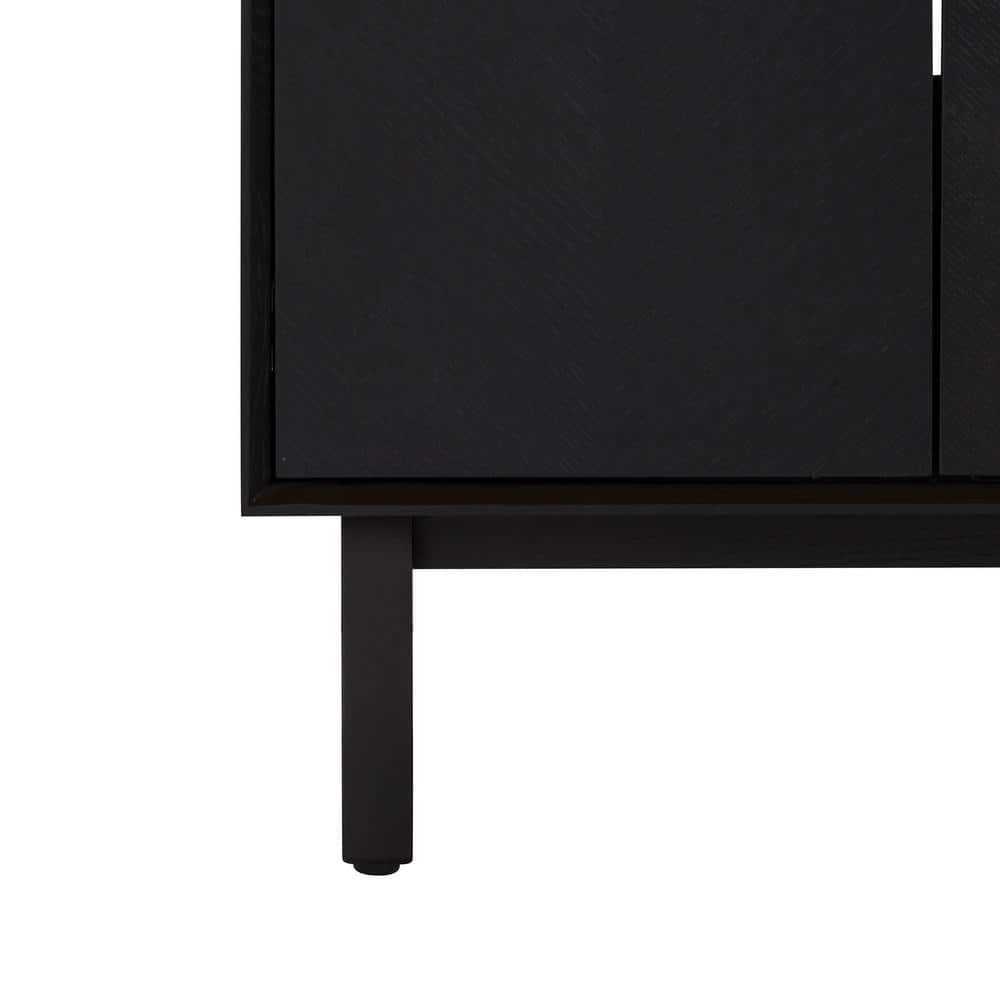 Adele 60'' Black Oak Double Bathroom Vanity Base