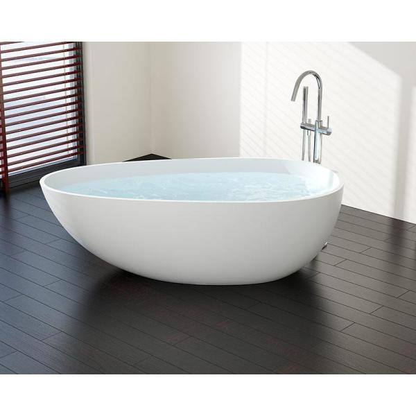 Badeloft USA Stone Resin Freestanding Sink in Glossy White Badeloft USA Stone Resin Freestanding Sink in Glossy White