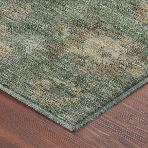 Mayfield Premium Machine Washable Abstract AMF2305 Fern 3 ft. x 5 ft. Area Rug