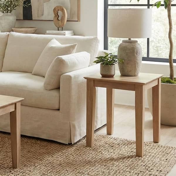 Stephanie 22 in. Honey Square Solid Wood End Table