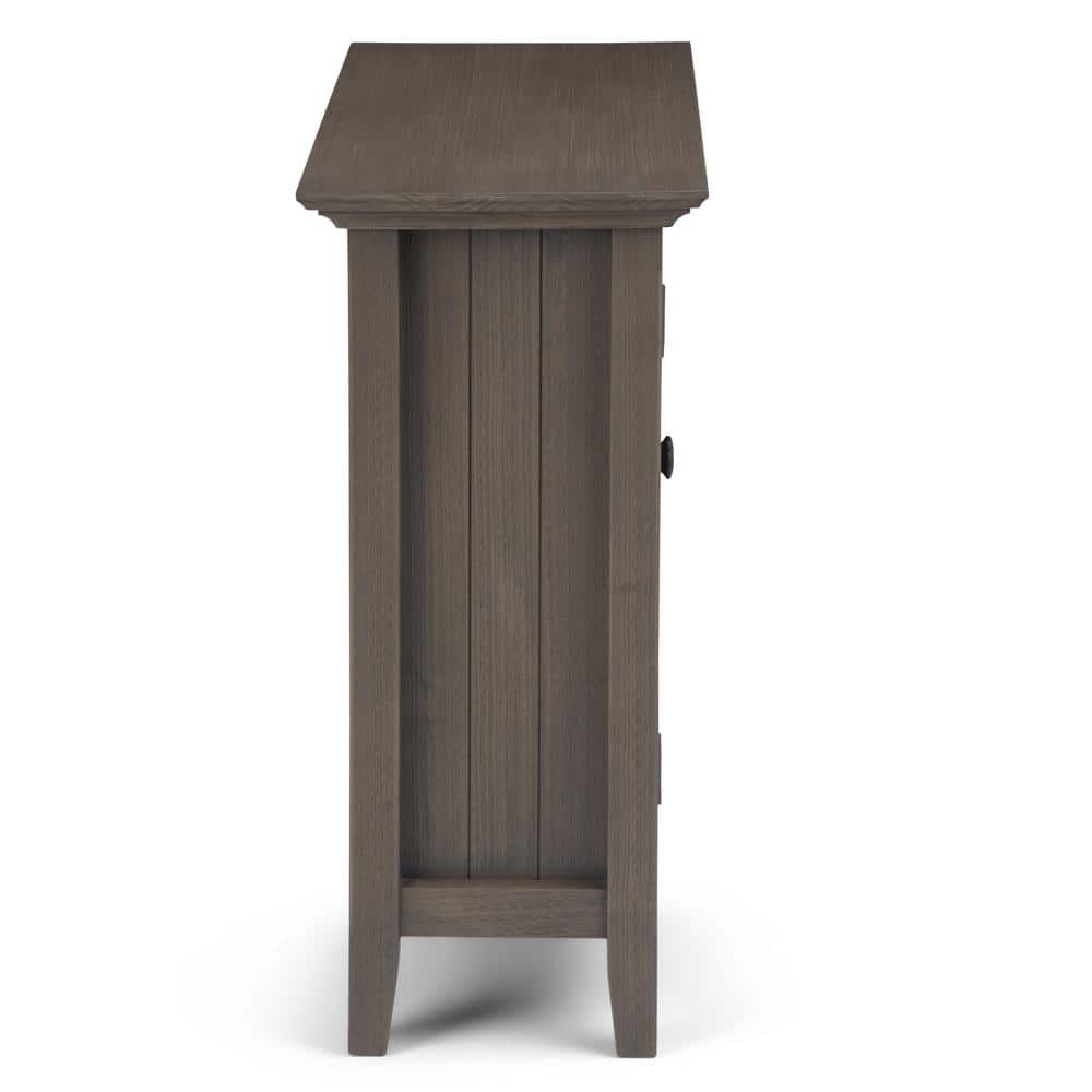 Farmhouse Gray Wood Low Media Cabinet with Glass Doors