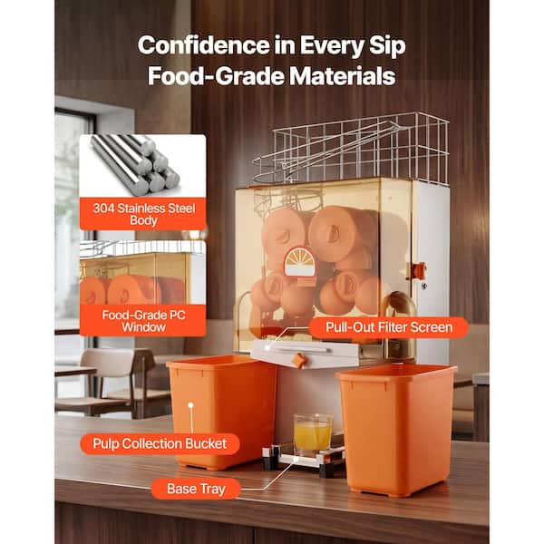 SKYSHALO Commercial Orange Juicer Machine 120W Automatic Juice