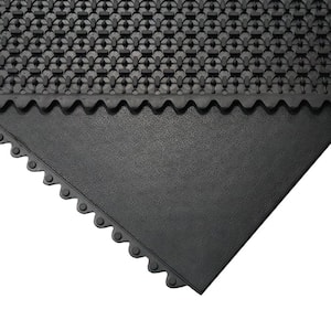 Revolution 0.47 in. T x 3 ft. W x 3 ft. L Black - Interlocking Rubber Flooring Tiles (9 sq. ft.) (1-Pack)