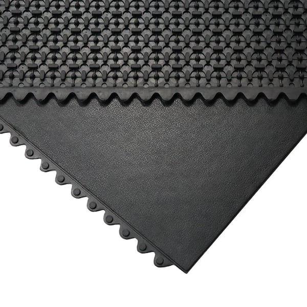 Revolution 0.47 in. T x 3 ft. W x 3 ft. L - Black - Interlocking Rubber Flooring Tiles (1152 sq. ft.) (128-Pack)
