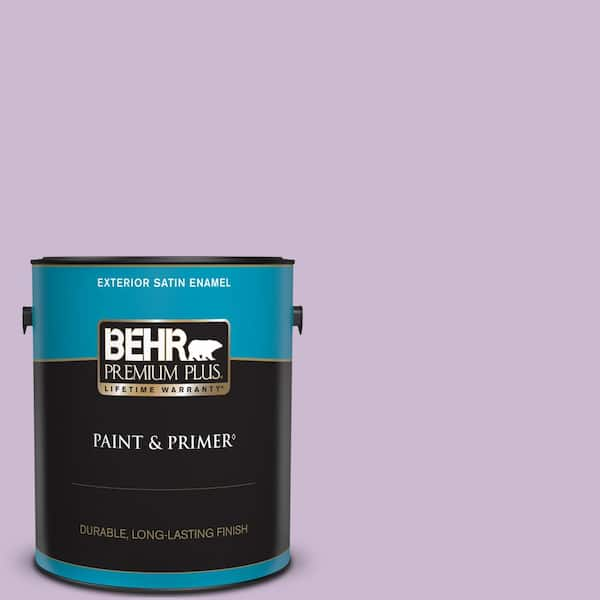 BEHR PREMIUM PLUS 1 gal. #660C-3 Sweet Petal Satin Enamel Exterior Paint & Primer