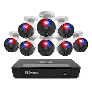 8-Channel 4K UHD 2TB PoE Cat5 NVR Security Camera System with 8 Wired Bullet Security Cameras and Advanced Analytics