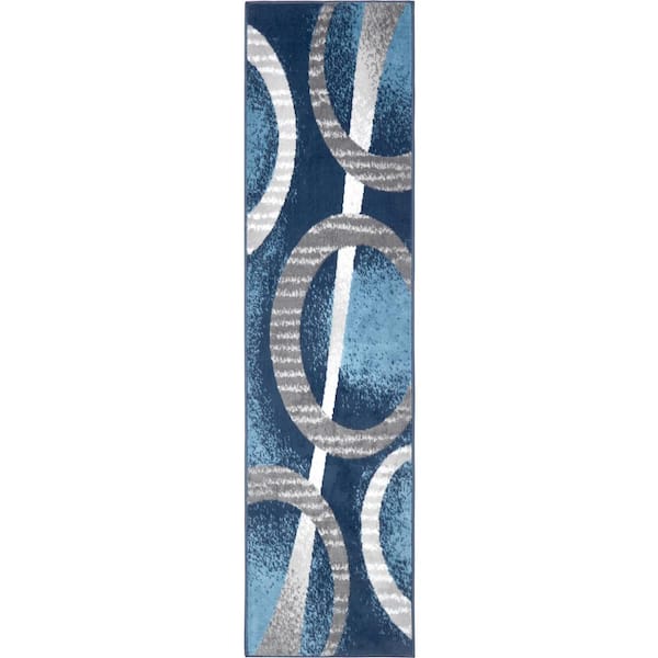Premium Blue/Grey 2 ft. x 7 ft. Indoor Area Rug