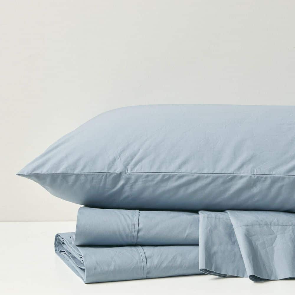 Teal California King Cotton Percale Sheet Set