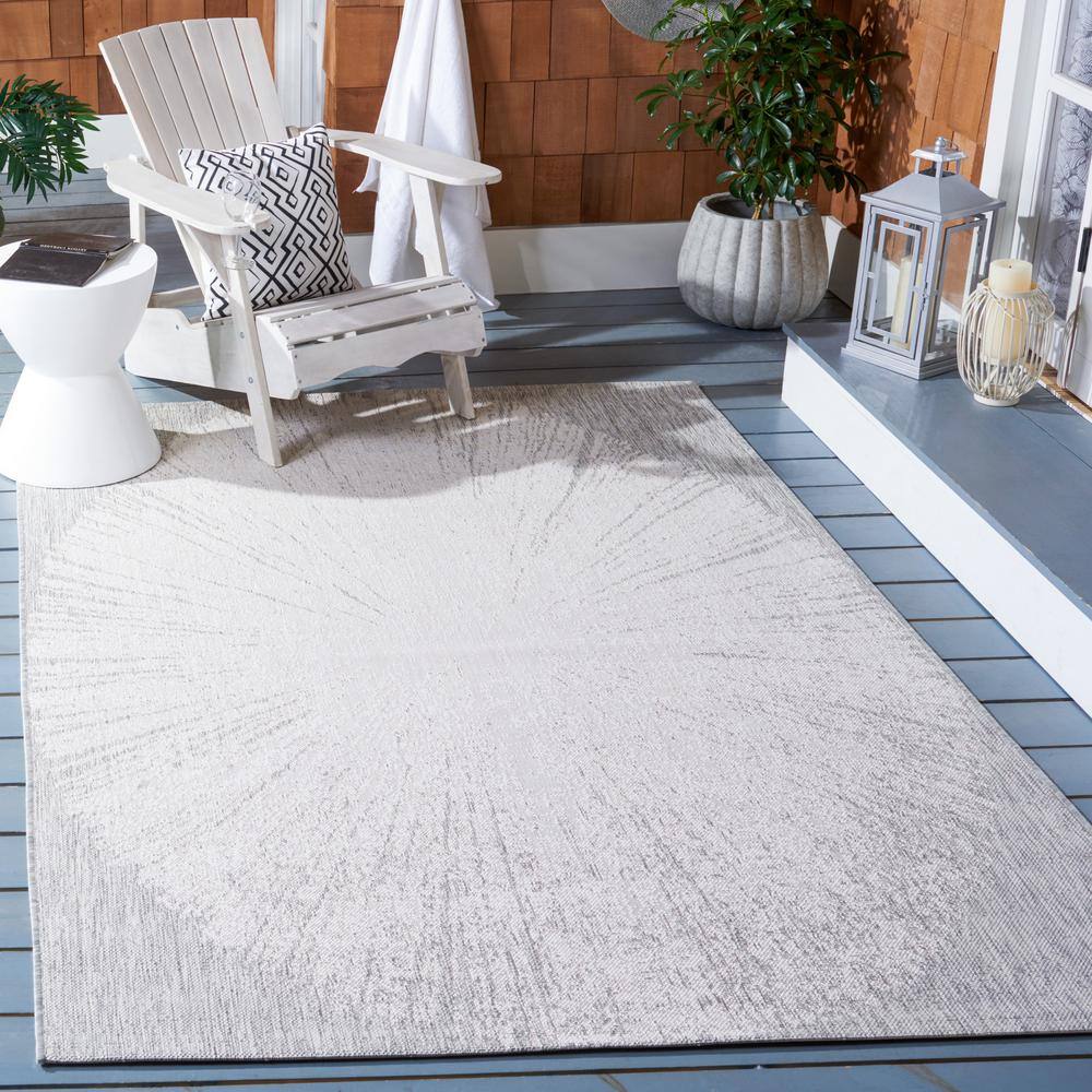 24" Easy-Care Gray Synthetic Rectangular Non-Slip Area Rug