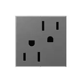 Silver Tamper Resistant In-Wall Outlet with Wall Plate