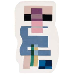 Fifth Avenue Ivory/Blue 5 ft. x 8 ft. Abstract Geometric Area Rug