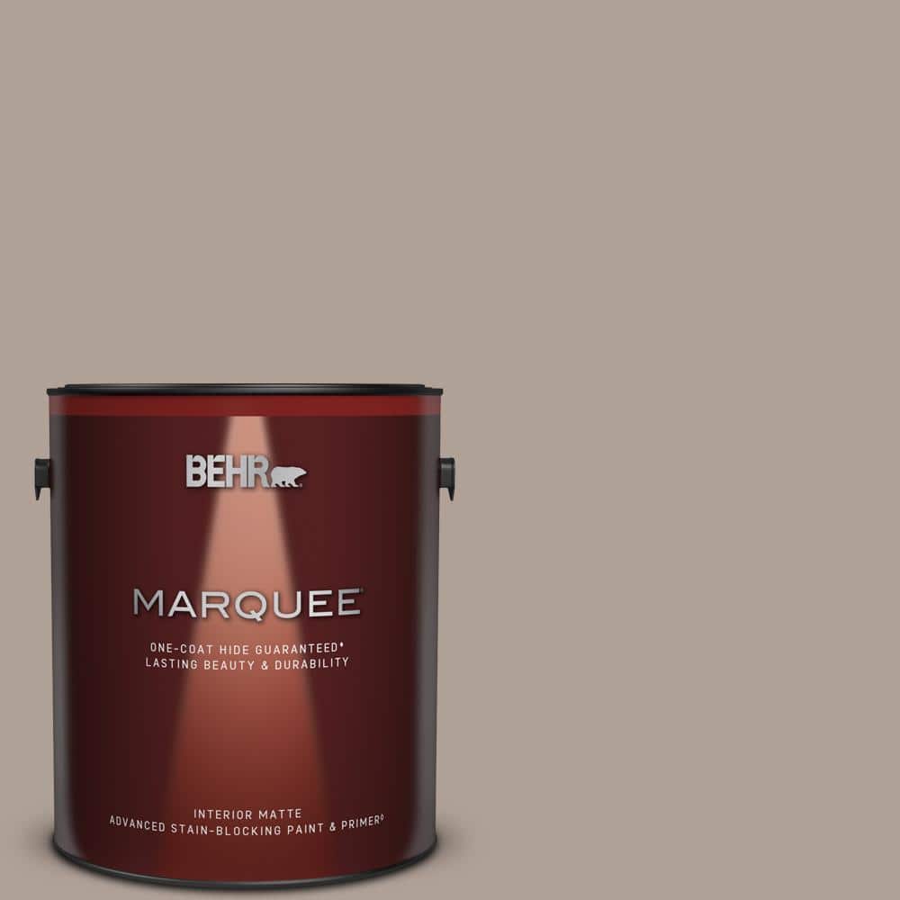 BEHR MARQUEE 1 gal. N1804 Moleskin OneCoat Hide Matte Interior Paint & Primer 145401 The