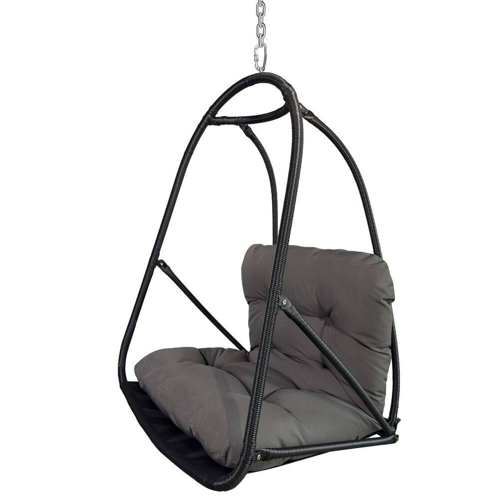 Indoor Outdoor Wicker Rattan Patio Basket Hammock Chair with C Type Bracket,Cushion and Pillow,without Stand price history on PriceWatchPro