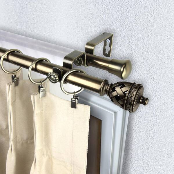 13/16 Dia Adjustable 48 to 84 Triple Curtain Rod in Satin Nickel with  London Finials