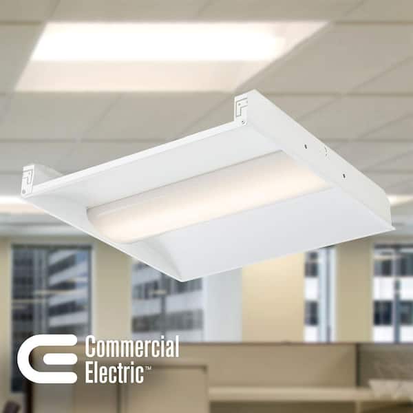 1-Pack 2 ft. Square 28W 3500 Lumen Integrated LED Troffer for Grid Ceilings 4000K (2-Pack)