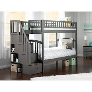 Westbrook Grey Twin Over Twin Staircase Bunk