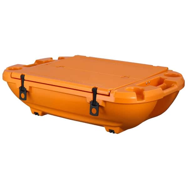 37.8 X 23.4 X 10.4 in. Without Wheels 40 qt. Linear Low-Density Polyethylene (LLDPE) Floating Cooler Orange