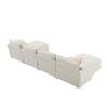 Rear view of a white modular chenille sofa