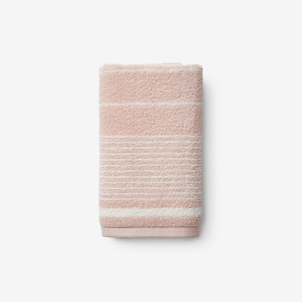 Company Cotton Plush Spa Stripe Rose Quartz Cotton Single Hand Towel