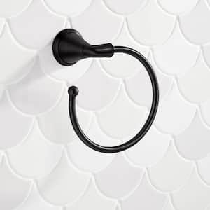 Provincetown Wall Mounted Towel Rings in Matte Black