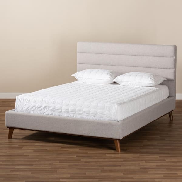 Baxton Studio Erlend Grayish Beige King Platform Bed 156 9103 HD