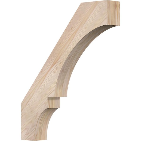Ekena Millwork 3 1/2"W x 22"D x 26"H Balboa Smooth Knee Brace, Douglas Fir