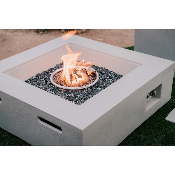 Kante 34 8 In W X 12 H Outdoor, Contemporary Gas Fire Pit Table