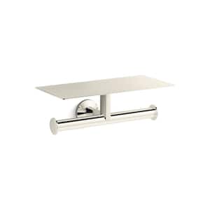 Components Covered Wall Mounted Double Toilet Paper Holder Vibrant Polished Nickel