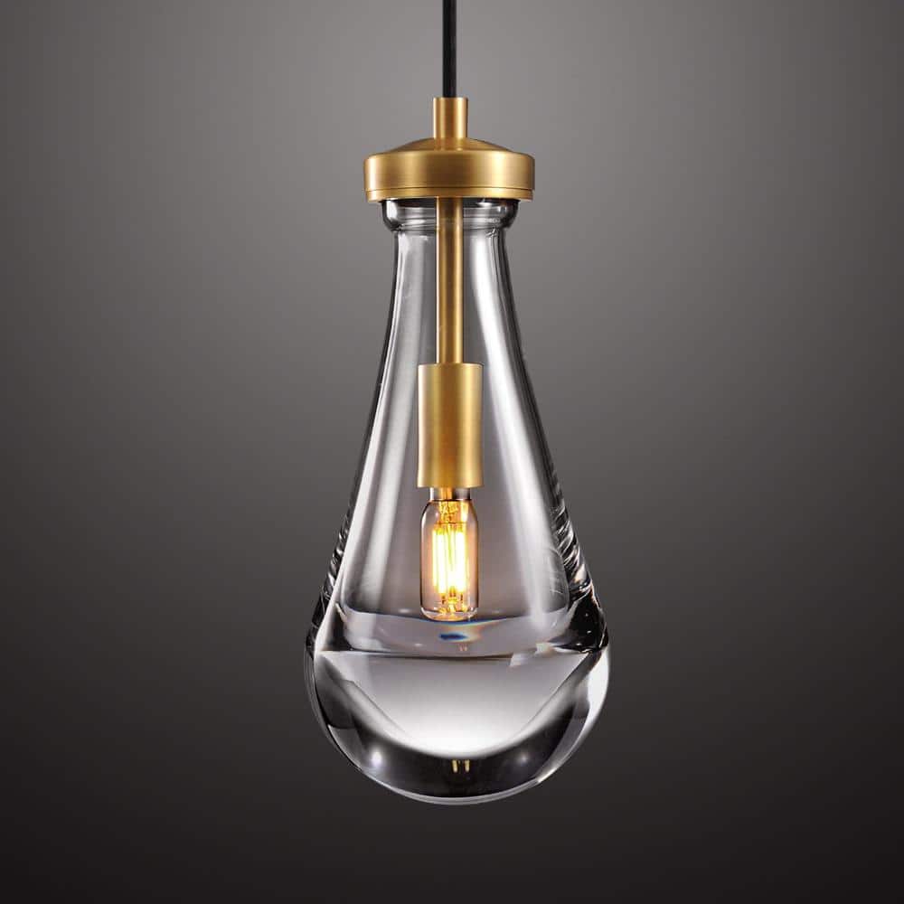 72 in.H 1-Light Dimmable LED Brass Raindrop Kitchen Island Pendant Light, Glass Pendant Light for Dining Room, Bathroom price history on PriceWatchPro