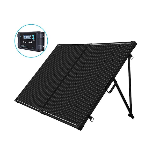 Renogy 200-Watt 12-Volt Monocrystalline Foldable Suitcase Off-Grid Solar Power Kit with Voyager