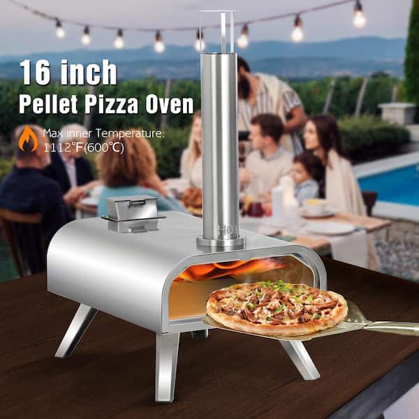 MASTER COOK 16 Wood Pellet Pizza Oven in Stainless Steel