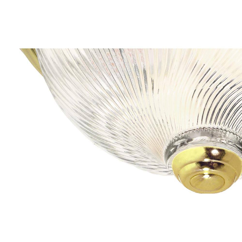 Elegant Polished Brass Flush Mount Ceiling Light with Glass Shade