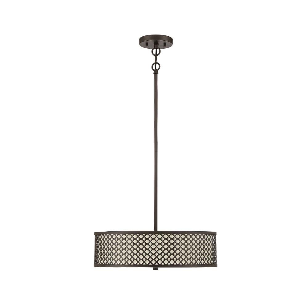 Brushed Nickel 18" Drum Pendant Light with LED Compatibility