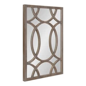 Tolland 23.50 in. W x 36.00 in. H Rectangle MDF Rustic Brown Framed Wall Mirror